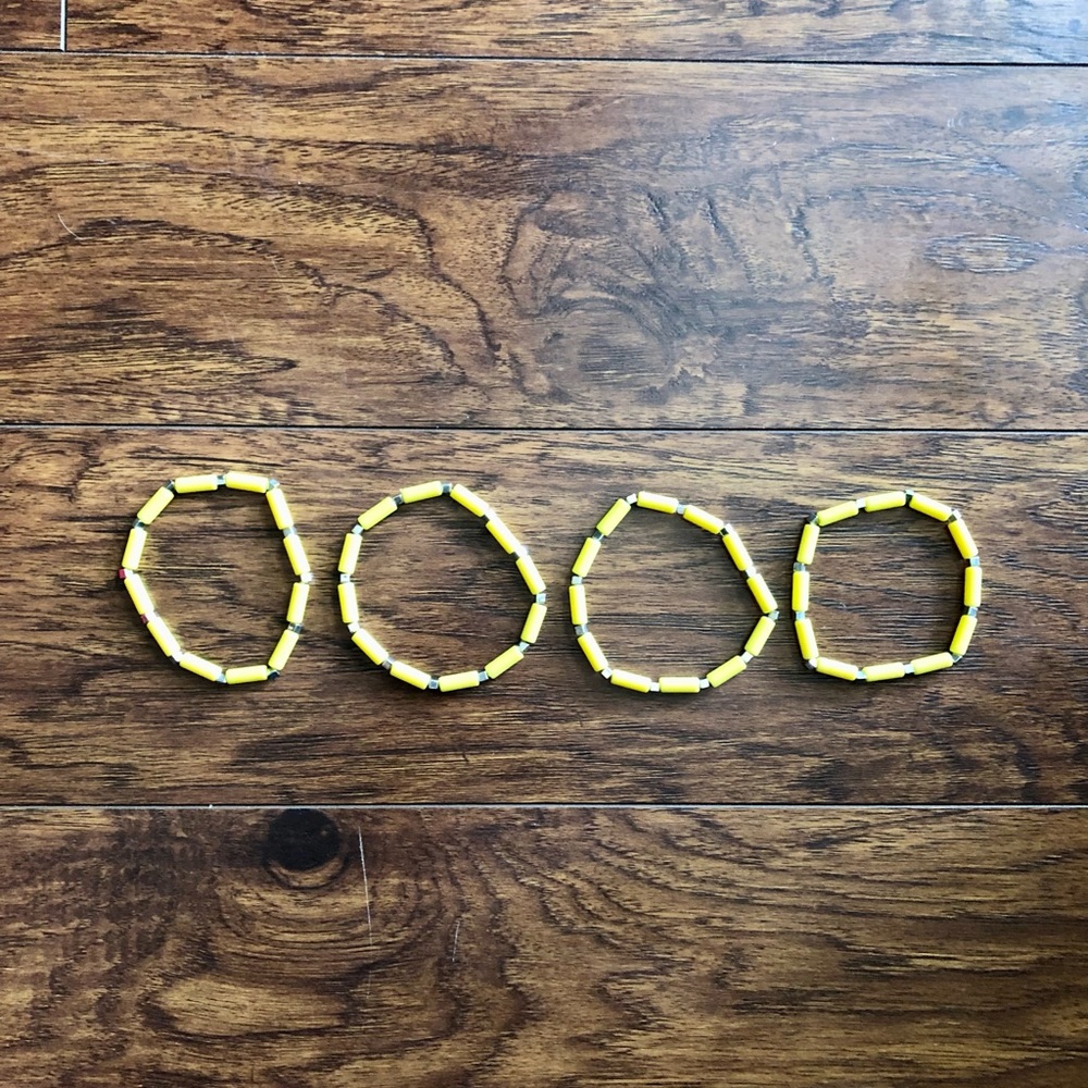 Set of 4 Yellow Bracelets